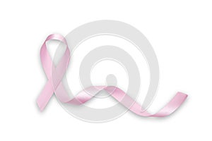 Pink breast cancer ribbon photo