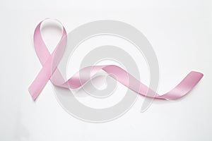 Pink breast cancer ribbon photo