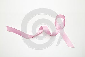 Pink breast cancer ribbon photo