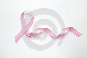 Pink breast cancer ribbon photo