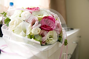 The pink bridal bouquet photo
