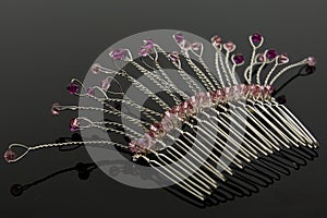 Pink Bridal Hair Comb