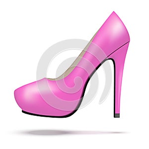 Pink bright modern high heels pump woman shoes