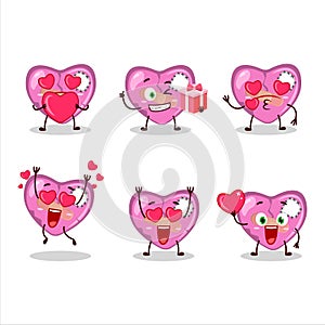 Pink broken heart love cartoon character with love cute emoticon
