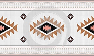 Pink and brown ethnic native mexican style rug