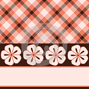 Pink brown flower plaid