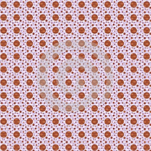 Pink and brown polka dot pattern