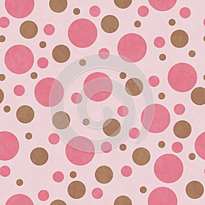 Pink and Brown Polka Dot Tile Pattern Repeat Background