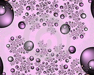 Pink bubbles fantasy fractal sparkling flowery abstract geometries, vivid texture