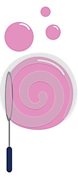 Pink bubbles, illustration, vector