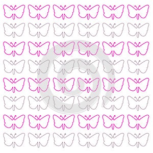 Pink Butterflies Design Pattern Texture Wallart