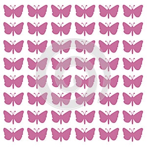 Pink Butterflies Design Pattern Texture Wallart