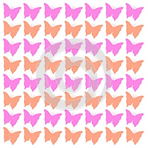 Pink Butterflies Design Pattern Texture Wallart