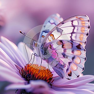 pink butterfly, AI generated