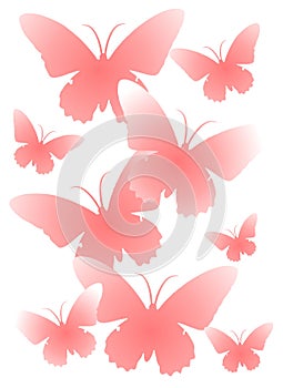 Pink Butterfly Silhouettes