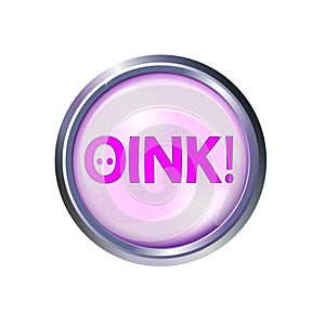 Pink button oink and squeal, chomp grunting. Vector illustration