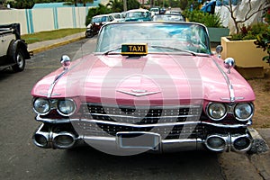 Pink Cadillac Taxi Car