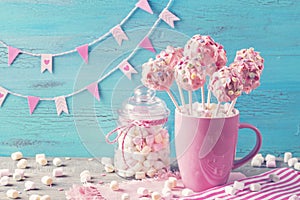 Pink cake pops