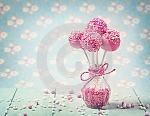 Pink cake pops