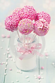 Pink cake pops
