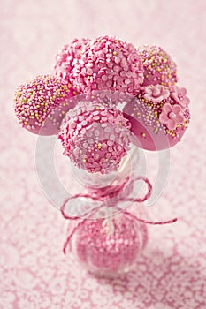 Pink cake pops
