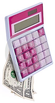 Pink Caluclator with Money photo