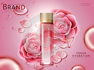 Pink camellia hydrating toner