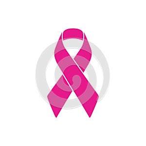 Pink cancer ribbon on a white background. Vector illustration