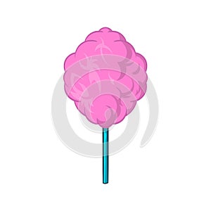 Pink candy floss icon, cartoon style