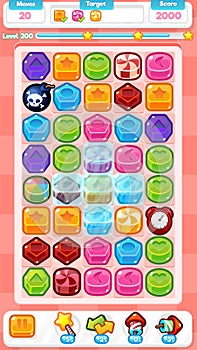 Pink Candy Match Three Game Assets