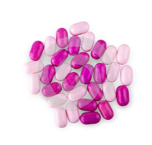 Pink Candy Mints Isolated On White
