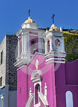 Pink Capilla del Cireneo Chapel Puebla Mexico photo