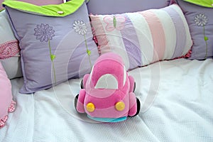 Pink car baby toy