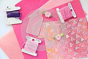 Pink Card Making Composition