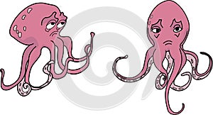 Pink Cartoon Octopus