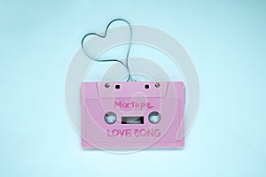 Pink Cassette music love song background concept