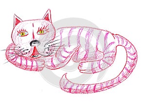 Pink cat illustration