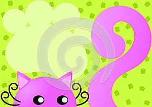 Pink Cat Invitation Card