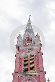 Pink Catholic Church in Ho Chi Minh City, Vietnam