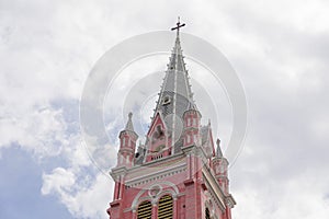 Pink Catholic Church in Ho Chi Minh City, Vietnam