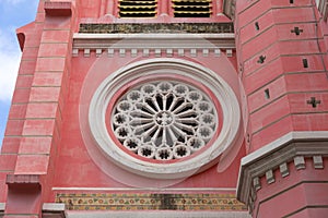 Pink Catholic Church in Ho Chi Minh City, Vietnam