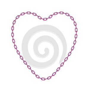 Pink chain in shape of heart