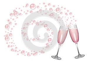 Pink Champagne, Bubbles and Sparkles