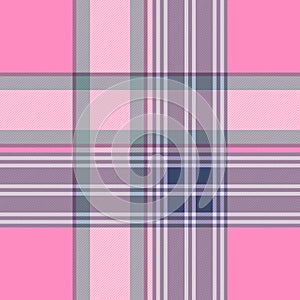 Pink check seamless pattern. Vector patch for scarf, fabric