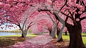 A Pink Cherry blossom beauty of Spring photo