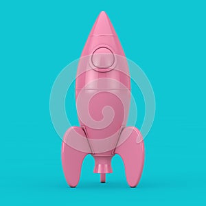 Pink Childs Toy Rocket Mockup Duotone. 3d Rendering