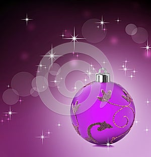 Pink christmas background with stars shining