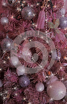 Pink christmas balls, decorations