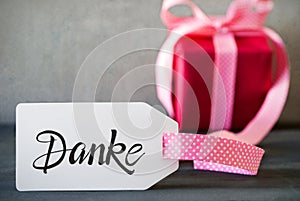 Pink Christmas Gift, Danke Means Thank You