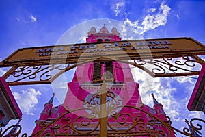 A Pink church at Tan Dinh church in Ho Chi Minh